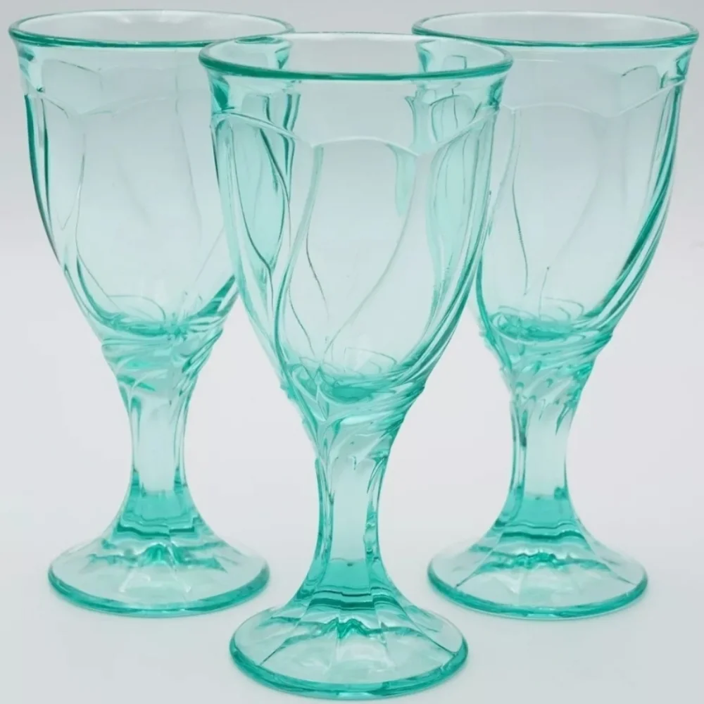 Vintage‎ 1990s Noritake Sweet Swirl Aqua Glasses Set of 6